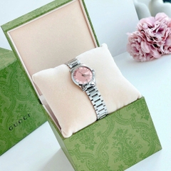 Gucci Timeless Pink |Nữ Giới |Mặt Tròn |Dây Kim Loại Silver |Máy Pin (Quartz) |Size 28mm