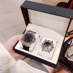 Guess 6 Kim |Cặp Đôi |Mặt Đính Đá Silver |Dây Sillicone |Size 47x38mm