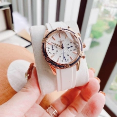 Guess 6 Kim |Nữ Giới |Rose Gold |Dây Sillicone Trắng |Máy Pin (Quartz) |Size 35mm
