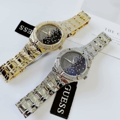 Guess Afterglow |Nữ Giới |Mặt Xanh Dương |Dây Kim Loại Silver |Máy Pin (Quartz) |Size 36mm