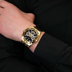 Guess Allara |Nam Giới |Chronograph |Vàng Gold |Dây Da Đen |Máy Pin (Quartz) |Size 44mm