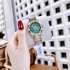 Guess Annette |Nữ Giới |Mặt Xanh Lá |Dây Kim Loại Demi Vàng Gold |Máy Pin (Quartz) |Size 36mm