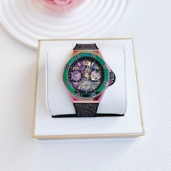 Guess Asteria |Nữ Giới |Hologram Tím |Dây Cao Su Xám Nhũ |Máy Pin (Quartz) |Size 40mm