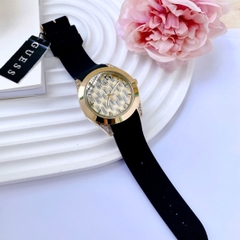 Guess Baguette |Nữ Giới |Vàng Gold |Dây Silicone Đen |Máy Pin (Quartz) |Size 39mm