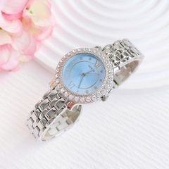 Guess Blush Mâm Xôi |Nữ Giới |Mặt Xanh Da Trời |Dây Kim Loại Silver |Máy Pin (Quartz) |Size 34mm