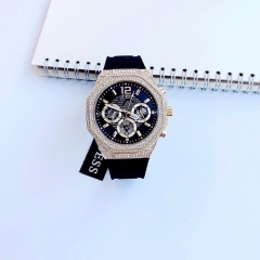 Guess Cut-thru |Nam Giới |Vàng Gold |Dây Cao Su Đen |Máy Pin (Quartz) |Size 44mm