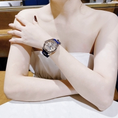 Guess Cut-Thru |Nữ Giới |Đính Đá Rose Gold |Dây Sillicone Xanh |Máy Pin (Quartz) |Size 38mm