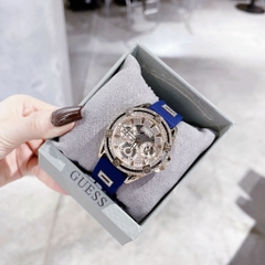 Guess Cut-Thru |Nữ Giới |Đính Đá Rose Gold |Dây Sillicone Xanh |Máy Pin (Quartz) |Size 38mm