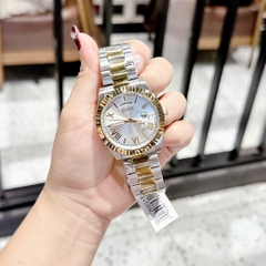 Guess Dáng Rolex |Nam Giới |Mặt Trắng |Dây Kim Loại Demi Vàng |Máy Pin (Quartz) |Size 42mm