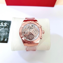 Guess Eco-Friendly |Nữ Giới |6 Kim |Dây Sillicone Hồng |Máy Pin (Quartz) |Size 39mm