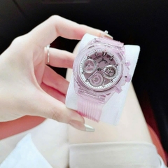 Guess Eco-Friendly Pink |Nữ Giới |Mặt Màu Hồng |Dây Silicone Trong Suốt |Máy Pin (Quartz) |Size 39mm