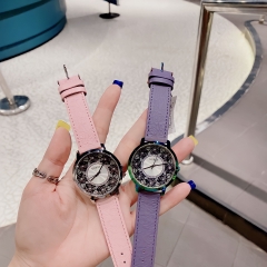 Guess Flora |Nữ Giới |Mặt Bông Hoa |Dây Da Tím |Máy Pin (Quartz) |Size 40mm