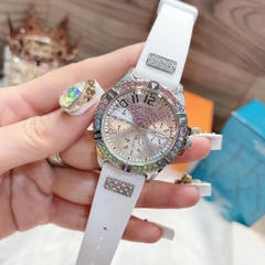 Guess Frontier |Nữ Giới |Full Đá Nhiều Màu |Dây Sillicone Trắng |Máy Pin (Quartz) |Size 38mm