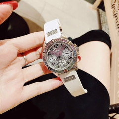 Guess Frontier |Nữ Giới |Full Đá Nhiều Màu |Dây Sillicone Trắng |Máy Pin (Quartz) |Size 38mm
