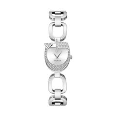 Guess Gia |Nữ Giới |Mặt Chữ G |Dây Mắt Xích Trắng Silver |Máy Pin (Quartz) |Size 22mm