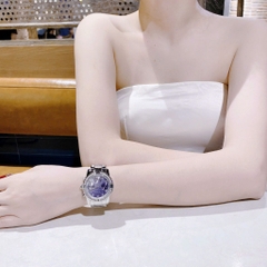 Guess Glitter |Nữ Giới |Mặt Xanh |Dây Kim Loại Trắng Silver |Máy Pin (Quartz) |Size 38mm