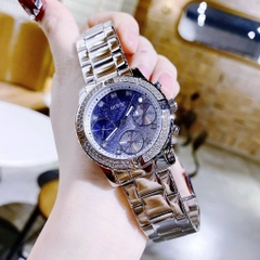 Guess Glitter |Nữ Giới |Mặt Xanh |Dây Kim Loại Trắng Silver |Máy Pin (Quartz) |Size 38mm