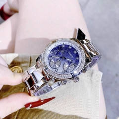 Guess Glitter |Nữ Giới |Mặt Xanh |Dây Kim Loại Trắng Silver |Máy Pin (Quartz) |Size 38mm