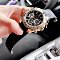 Guess Intrepid |Nam Giới |Đính Đá Vàng Gold |Dây Cao Su Đen |Máy Pin (Quartz) |Size 46mm