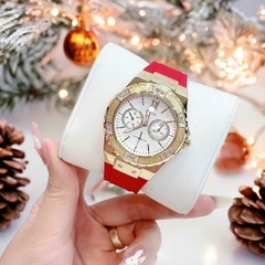 Guess Limelight |Nữ Giới |Vàng Gold |Dây Silicone Đỏ |Máy Pin (Quartz) |Size 36mm