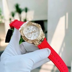 Guess Limelight |Nữ Giới |Vàng Gold |Dây Silicone Đỏ |Máy Pin (Quartz) |Size 36mm