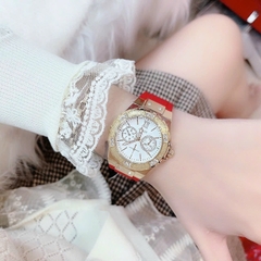 Guess Limelight |Nữ Giới |Vàng Gold |Dây Silicone Đỏ |Máy Pin (Quartz) |Size 36mm
