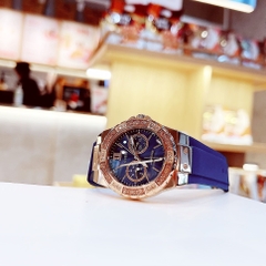 Guess Limelight |Nữ Giới |Vàng Gold |Dây Sillicone Xanh |Máy Pin (Quartz) |Size 36mm