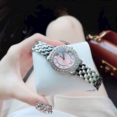 Guess Mâm Xôi |Nữ Giới |Mặt Mâm Xôi |Màu Hồng |Dây Kim Loại Silver |Máy Pin (Quartz) |Size 34mm