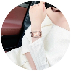 Guess Mặt Chữ Nhật |Nữ Giới |Rose Gold |Lắc Tay |Máy Pin (Quartz) |Size 28x35mm