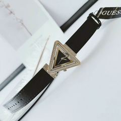 Guess Mặt Tam Giác |Nữ Giới |Vàng Gold |Dây Da Đen |Máy Pin (Quartz) |Size 34mm