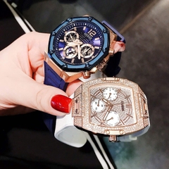 Guess Momentum |Cặp Đôi |Chronograph |Rose Gold |Dây Cao Su |Size 44x38mm