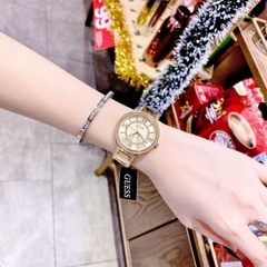 Guess Montage |Nữ Giới |Đính Đá |Dây Kim Loại Vàng Gold |Máy Pin (Quartz) |Size 34mm