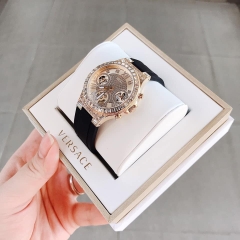 Guess Moonlight |Nữ Giới |Đính Đá Vàng Gold |Dây Sillicone Đen |Máy Pin (Quartz) |Size 36mm