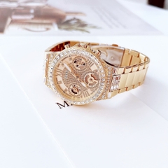 Guess Moonlighte |Nữ Giới |Đính Đá |Dây Kim Loại Vàng Gold |Máy Pin (Quartz) |Size 36mm