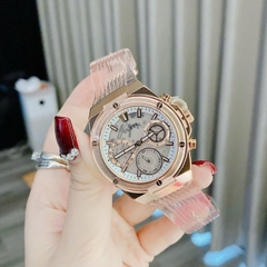 Guess Multifunction |Cặp Đôi |Chronograph |6 Kim |Dây Cao Su Đen |Size 46x39mm
