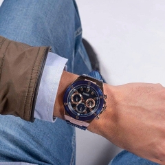 Guess Multifunction |Cặp Đôi |Chronograph |6 Kim |Dây Sillicone Xanh |Size 46x36mm