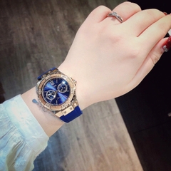 Guess Multifunction |Cặp Đôi |Chronograph |6 Kim |Dây Sillicone Xanh |Size 46x36mm