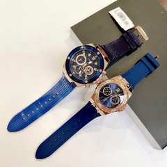Guess Multifunction |Cặp Đôi |Chronograph |6 Kim |Dây Sillicone Xanh |Size 46x36mm