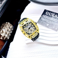 Guess Multi Function |Nam Giới |Vàng Gold |Dây Sillicone Đen |Máy Pin (Quartz) |Size 44mm