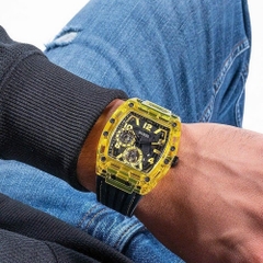 Guess Multi Function |Nam Giới |Vàng Gold |Dây Sillicone Đen |Máy Pin (Quartz) |Size 44mm