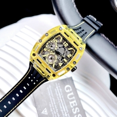 Guess Multi Function |Nam Giới |Vàng Gold |Dây Sillicone Đen |Máy Pin (Quartz) |Size 44mm