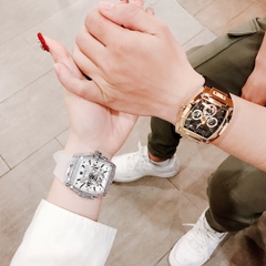 Guess Phoenix |Cặp Đôi |Chronograph |Mặt Chữ Nhật |Dây Sillicone |Size 43x51mm