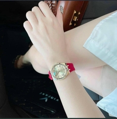 Guess Phoenix |Cặp Đôi |Chronograph |Vàng Gold |Dây Sillicone Đỏ |Size 43x36mm