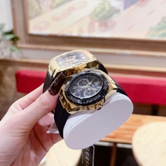 Guess Phoenix |Cặp Đôi |Vàng Gold |Dây Sillicone Đen |Size 43x36mm
