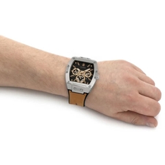 Guess Phoenix |Nam Giới |Chronograph |Dây Cao Su Nâu |Máy Pin (Quartz) |Size 43x51mm