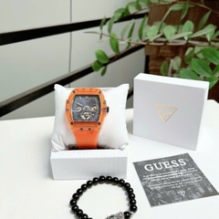 Guess Phoenix |Nam Giới |Chronograph |Dây Sillicone Cam |Máy Pin (Quartz) |Size 43x51mm