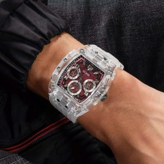 Guess Phoenix |Nam Giới |Chronograph |Mặt Đỏ |Dây Cao Su Trắng |Máy Pin (Quartz) |Size 43x51mm
