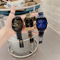 Guess Phoenix |Nam Giới |Mặt Chữ Nhật |Dây Kim Loại Full Đen |Máy Pin (Quartz) |Size 43mm