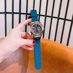 Guess Prodigy |Cặp Đôi |Rose Gold |Chronograph |Dây Silicone Xanh Dương |Size 44x36mm