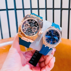 Guess Prodigy |Cặp Đôi |Rose Gold |Chronograph |Dây Silicone Xanh Dương |Size 44x36mm